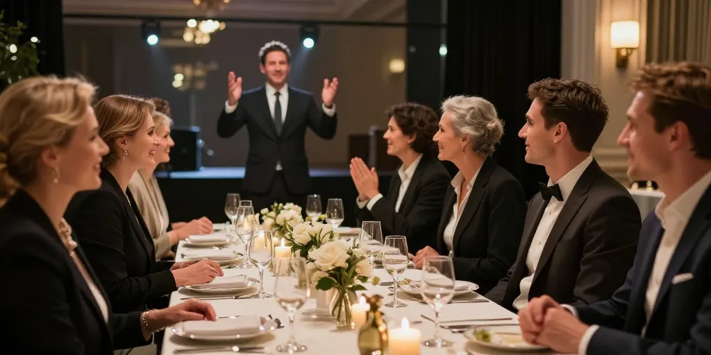 cenas de empresa con espectaculo